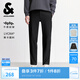 杰克·瓊斯（JACK&JONES）25年男裝秋冬褲子男直筒零壓褲加絨長褲商務(wù)休閑褲免燙易打理男褲 黑色037 四季款 34 180