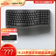 羅技（Logitech）Wave Keys人體工學(xué)鍵盤(pán) 無(wú)線(xiàn)藍牙鍵盤(pán)辦公平板ipad鍵盤(pán)Mac筆記本薄膜鍵盤(pán) 家用雙模帶掌托傾角支架 Wave Keys黑色(帶Bolt接收器)
