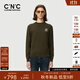 C'N'C【100%綿羊毛】CNC25秋冬新款品牌刺繡標識圓領(lǐng)長(cháng)袖針織衫毛衣男 咸菜綠 52 /L/(180/96A)