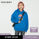 moussy新品多巴胺落日字母印花連帽衛衣女028HAL90-2331 110藍色 均碼