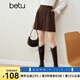 百圖betu女裝秋冬新款短褲美拉德冬日限定ins風(fēng)高腰闊腿短褲女2310T81 深啡 M