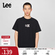 Lee25新品舒適版圓領(lǐng)Logo印花男女同款短袖T恤休閑潮LUT0098394LE 黑色（尺碼偏大，拍小一碼） L