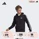 adidas休閑連帽拉鏈夾克外套男裝阿迪達(dá)斯官方輕運(yùn)動(dòng)GK9032   黑色/白   XL