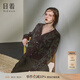 日著(zhù)原創(chuàng  )設計樹(shù)影空氣層提花針織開(kāi)衫2024秋秋季新款復古回潮外搭女 游離咖 L