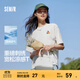 森馬（Semir）迪士尼短袖t恤女中長(cháng)款寬松圓領(lǐng)上衣25夏新款涼感重磅刺繡打底衫 本白10102 S