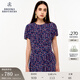 布克兄弟（BrooksBrothers）女士春夏圓領(lǐng)印花垂感短袖連衣裙9003-藍色印花S 6
