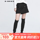 S.DEER圣迪奧夏女裝通勤風(fēng)雙排扣假口袋A字半身短裙S22161301 黑色/91 L 170