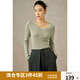 獨束大碼女裝簡(jiǎn)約百搭打底毛針織衫2024冬季新款柔軟親膚針織內搭 月光綠 2XL (尺碼：4) (尺碼：4)