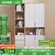 全友家居書柜落地書架實木框架書桌椅組合書房家具儲物收納置物柜子 三門書柜