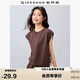 佐丹奴短袖T恤女夏純棉純色減齡寬松圓領(lǐng)小飛袖t恤女05325385
