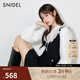 SNIDEL秋冬荷葉邊蕾絲系帶雪紡袖針織衫上衣SWNT245231 混合色 均碼 （F）
