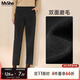 MsShe大碼女裝2025秋冬【加厚保暖雙面磨毛】胖mm高腰哈倫長(zhǎng)褲子 A款黑色現(xiàn)貨偏小半個(gè)碼 3XL