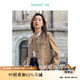 茵曼法式優(yōu)雅小香風(fēng)短外套女秋毛邊名媛高級(jí)感休閑上衣 淺駝色 L 