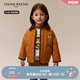 Teenie Weenie Kids小熊童裝24秋冬款男女寶寶短款菱格撞色棉服外套 橙色 100 cm