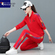 啄木鳥(niǎo)棉質(zhì)運動(dòng)套裝女春秋新款2025新款寬松時(shí)尚跳舞跑步套裝 779紅色上衣+紅色褲 XL碼【建議110-120斤】