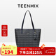 天美意（TEENMIX）托特包印花大容量通勤手提單肩腋下包女生日禮物送女友老婆媽媽