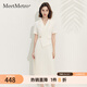 MeetMetro瑪依爾輕職場(chǎng)西裝連衣裙女2025夏新款簡(jiǎn)約通勤百褶裙溫柔風(fēng)裙子 淺杏【現(xiàn)貨閃電發(fā)】 S