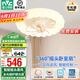 雷士（NVC）全光譜風(fēng)扇燈吊扇燈 護(hù)眼級(jí) 兒童房LED智能調(diào)光臥室餐廳搖頭吹風(fēng) 薦【全光譜/智能搖頭】42瓦花云