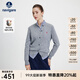 Navigare意大利小帆船毛衣外套女士秋冬款純羊毛圓領(lǐng)羊毛衫氣質(zhì)針織開(kāi)衫 煙灰 S