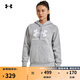 安德瑪（UNDERARMOUR）Rival女子抓絨運動(dòng)休閑連帽衛衣1379501 灰色012 L