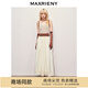 MAXRIENY【異域·摩洛哥-商場同款】復古文藝釘珠提花傘擺連衣裙 卡其 M 02/36
