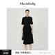 Marisfrolg【新能量黑裙】瑪絲菲爾春季黑色襯衫式茶歇連衣裙女 黑色 M