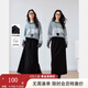 梵希蔓黑色后開叉半身裙女2025年冬季新款高腰包臀裙顯瘦直筒長裙 M9936 黑色 L