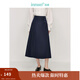 茵曼（INMAN）【曠野美拉德】簡(jiǎn)約通勤顯瘦半身裙2025春秋女裝新款A字傘裙 寶藍色 L