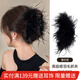 向晚發(fā)夾抓夾羽毛泡泡紗蝴蝶結(jié)發(fā)夾女后腦勺盤(pán)發(fā)抓夾鯊魚(yú)夾教師節(jié)禮物