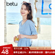 百圖betu女裝夏季新款襯衫v領(lǐng)短款荷葉短袖萊賽爾牛仔襯衫女2304T54 牛仔色 M