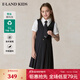 E·LAND KIDS零染科技童裝2025夏新品女童徽章刺繡假兩件連衣裙 Navy藏青色/59 140 cm