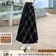 絲柏舍2024秋冬新款女士時(shí)尚簡(jiǎn)約寬松長(cháng)款A字高腰格子半身裙