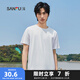 三福2025夏季新款短袖t恤男女圓領(lǐng)純色上衣情侶款白色休閑打底衫 圓領(lǐng)-精白 XL