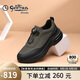 金利來（Goldlion）男鞋氣墊大底舒適耐磨旋轉(zhuǎn)扣休閑鞋G550430349RAE灰黑41