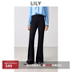 LILY小黑褲2025秋新款女裝經(jīng)典修身高腰休閑通勤喇叭褲黑色牛仔褲 510黑 S