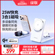 綠聯(lián)【適用iPhone17】Qi2+MFi認證三合一無(wú)線(xiàn)充電器MagSafe磁吸快充蘋(píng)果16/15/14ProMax/Watch手表耳機