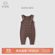 乖奇熊寶寶針織連體背帶褲秋冬季保暖毛衣嬰幼兒毛線(xiàn)長(cháng)褲子舉重褲 花清咖 100