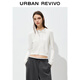 UR2025秋季新款女裝復古波點(diǎn)荷葉邊針織開(kāi)衫UYL950138 米白 XL