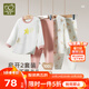 拉比 拉比兒童四季圓領(lǐng)服套裝純棉長(cháng)袖男女童2025秋冬季新款家居2套裝 數星星肩開(kāi)服套裝-玫瑰紅 2套裝 90 cm