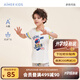 愛慕兒童（AIMER KIDS）夏季短袖男女童兒童睡衣家居服短袖上衣褲子A類透氣舒爽奶皮衣 男上衣-賽車手AK2418852 100