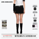 ANN ANDELMAN【明星同款】官方直營純色設(shè)計(jì)感a字短裙半身裙松緊腰百褶裙女夏 黑色 S