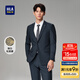 HLA海瀾之家禮服套裝男修身平駁領(lǐng)商務(wù)宴會(huì )西裝套裝男HTXAD3W015A 藍灰15（西服+西褲） S 170/88A推薦114~124斤