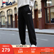FILA 斐樂(lè )情侶款男女長(cháng)褲25秋冬季新款休閑寬松收口運動(dòng)褲子加絨保暖 正黑色-BK L 175/84A/L
