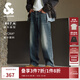 杰克·瓊斯（JACK&JONES）25年男裝秋季牛仔褲男寬松潮酷百搭微彈褲子廢土風(fēng)907廓形闊腿褲 A14 深牛仔藍 32 175 W32/L32
