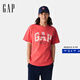 Gap【成毅代言】男女裝2025印花logo圓領(lǐng)短袖T恤藝術(shù)感上衣725626 西瓜紅 L (175/96A)亞洲尺碼