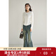 獨束大碼女裝簡(jiǎn)約百搭圓領(lǐng)T恤女春裝新款微胖mm經(jīng)典圓領(lǐng)正肩上衣 月光白 L (尺碼：2)