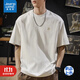 真維斯（Jeanswest）t恤男夏季薄款重磅白色簡(jiǎn)約純色百搭新疆長(cháng)絨棉寬松短袖上衣半袖 白色 L （140-150）斤