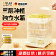 戶(hù)璃德國豆芽機家用全自動(dòng)智能發(fā)芽豆牙盆神器自制小型綠豆催芽苗 智能3層豆芽機