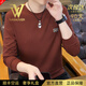 NASAOVER輕奢侈高端品牌長(cháng)袖t恤男2025春秋新款休閑衛衣商務(wù)圓領(lǐng)男裝上衣 高檔紅色【可退貨送運費險】 L 建議115-130斤