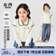 左西女童娃娃領(lǐng)衛衣2025新款兒童學(xué)院Polo衫秋裝女孩上衣 米杏色 140